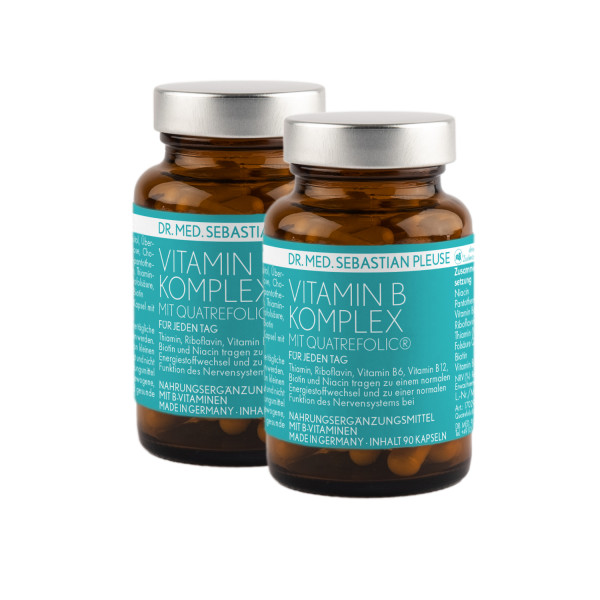 Vitamin B Komplex 90 mit Quatrefolic Doppelpack (6 Monate)